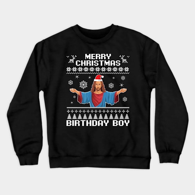 Jesus Christ Birthday Boys Crewneck Sweatshirt by Melaine GoddessArt